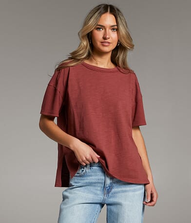 BKE Washed Slub Knit T-Shirt front view
