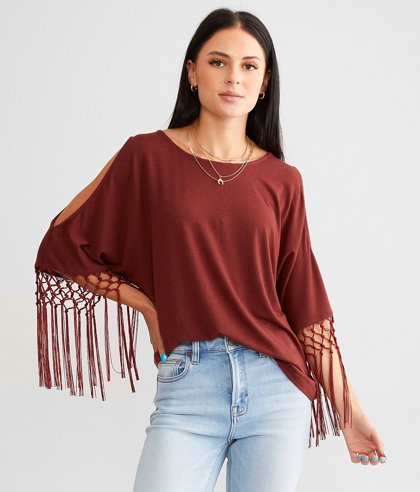 Cold Shoulder Ruffle Top - Trader Rick's for the artful woman