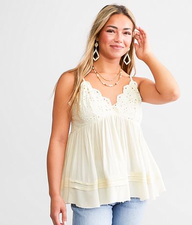 Oli &amp; Hali Flowy Eyelet Tank Top full right side view