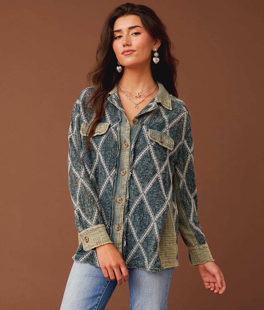 Washed Lace Shacket - thumbnail 3