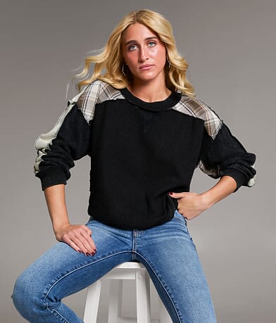 BKE Pieced Plaid Thermal front view