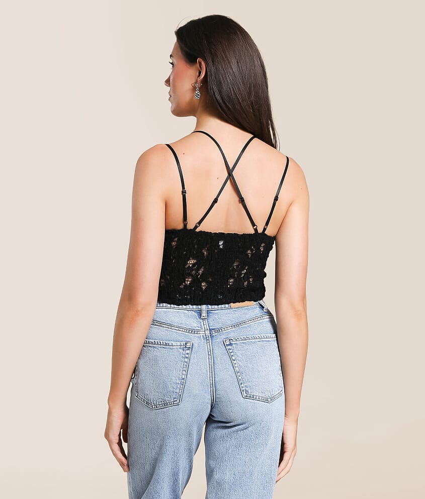 Willow & Root Flocked Floral Lace Bralette