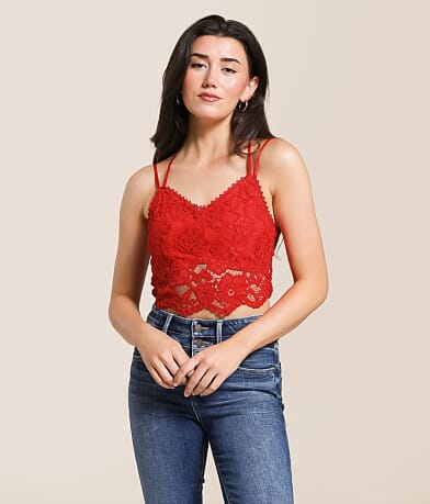 Willow & Root Flocked Floral Lace Bralette front view