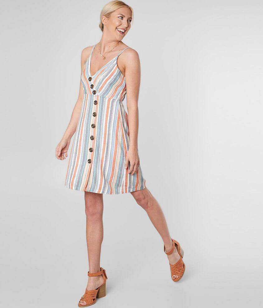 Striped dress 2025 with buttons