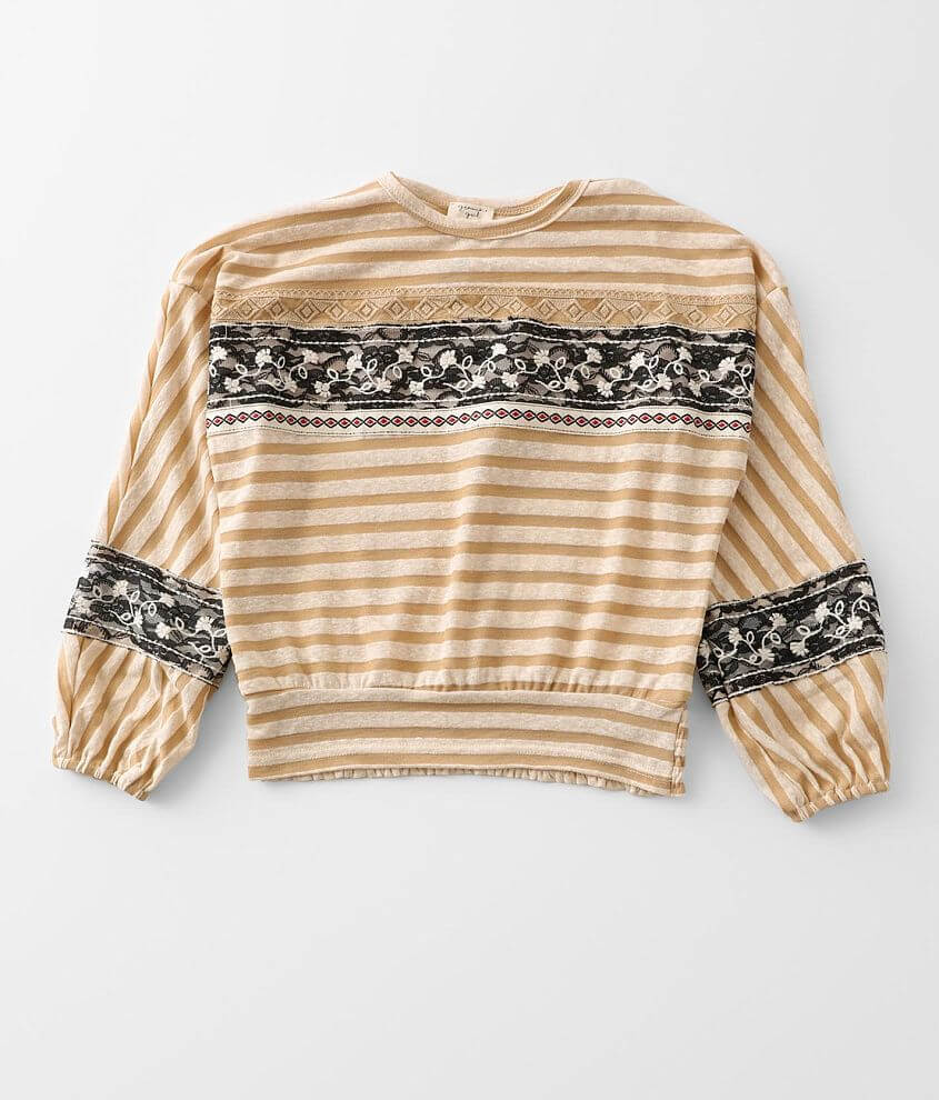 Gimmicks Girl Girls - Striped Dolman Top front view