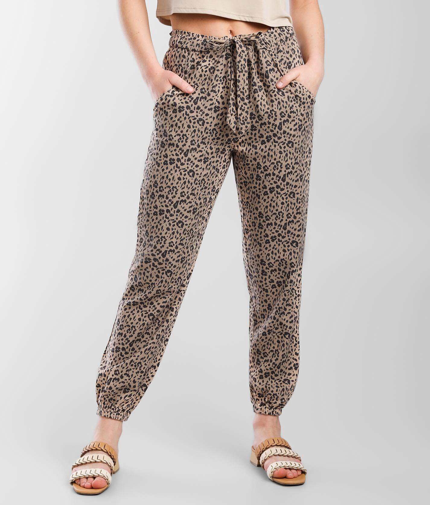 aerie leopard joggers