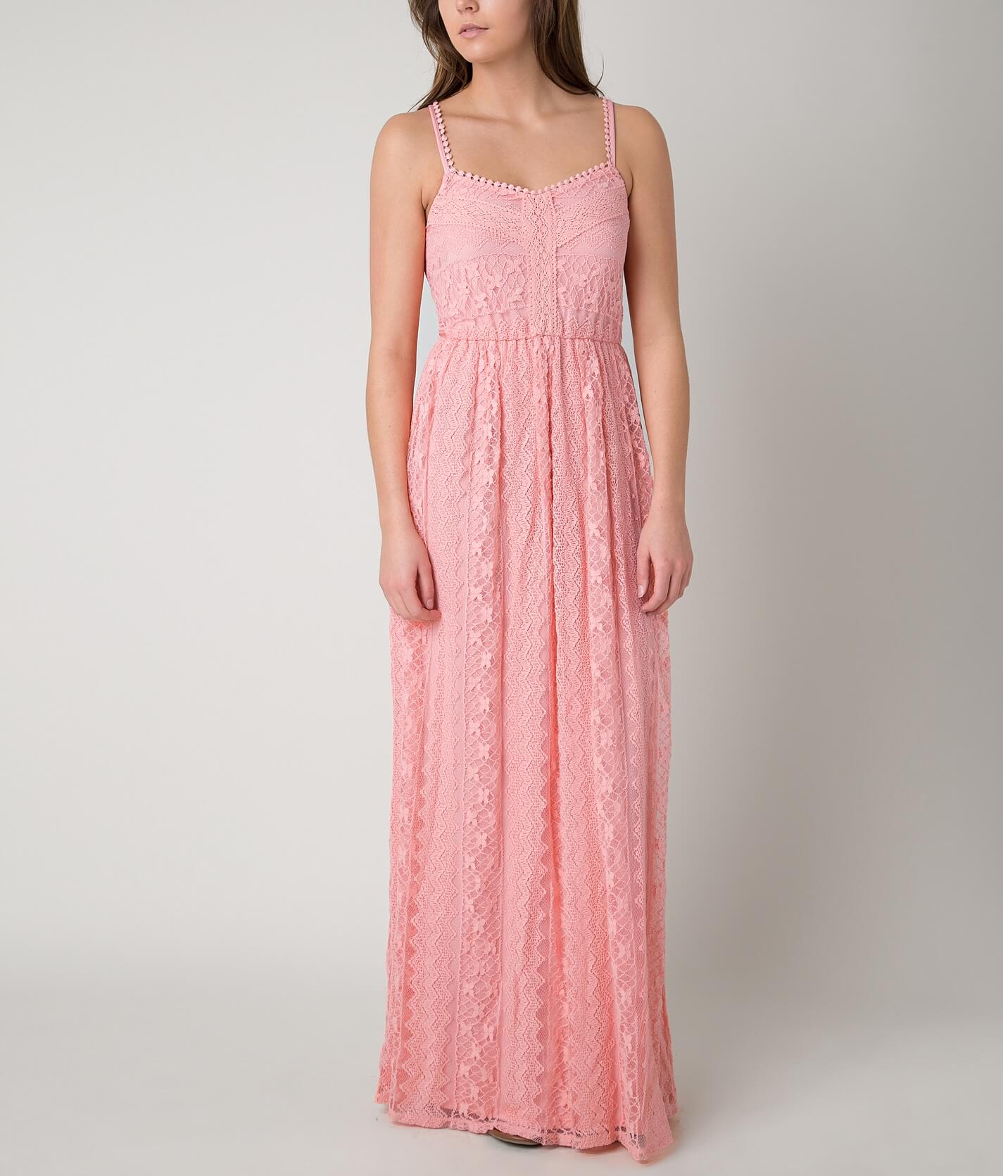 peach lace maxi dress