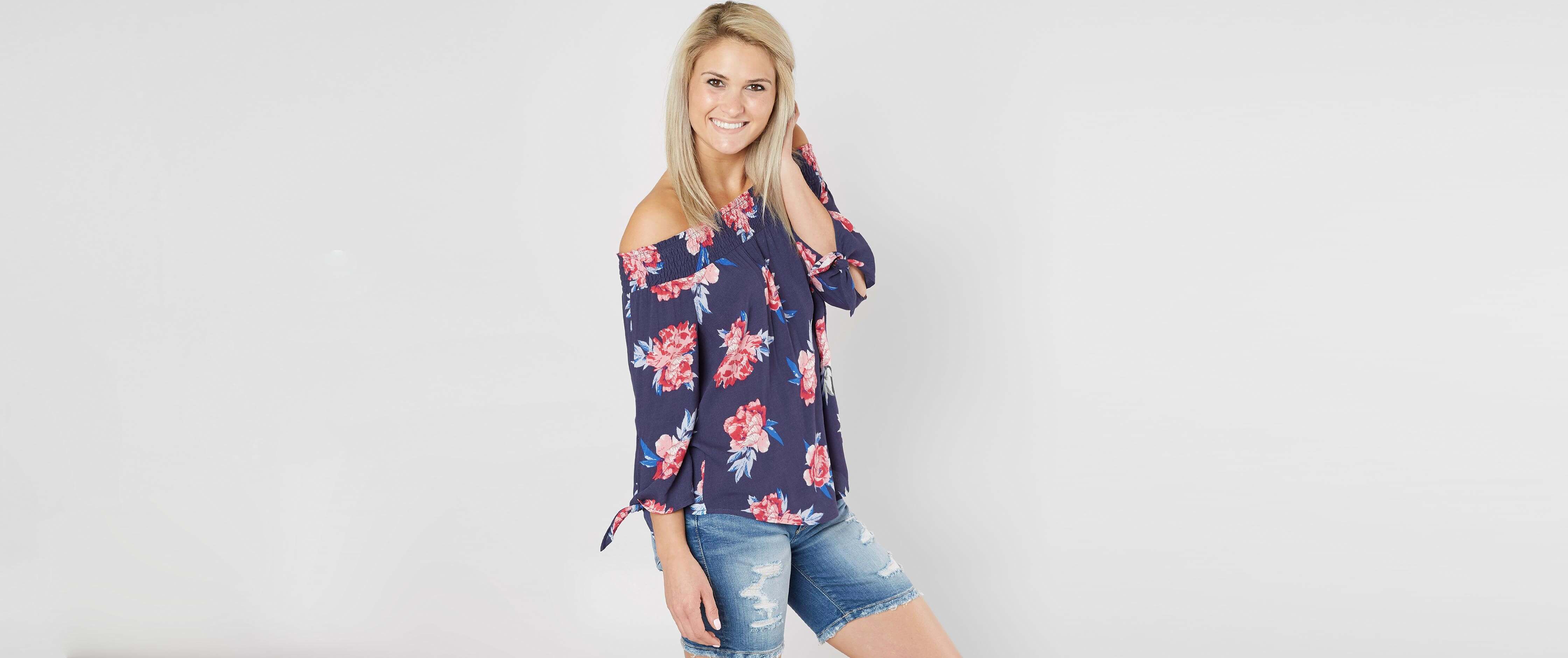Image of Jolt Floral Off The Shoulder Top