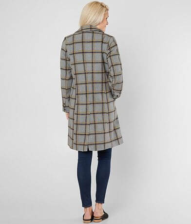 Jolt Plaid Peacoat BACK