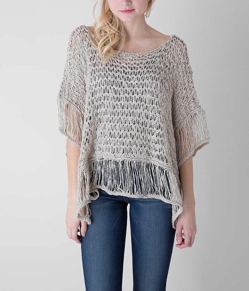 mystree Open Weave Poncho front view