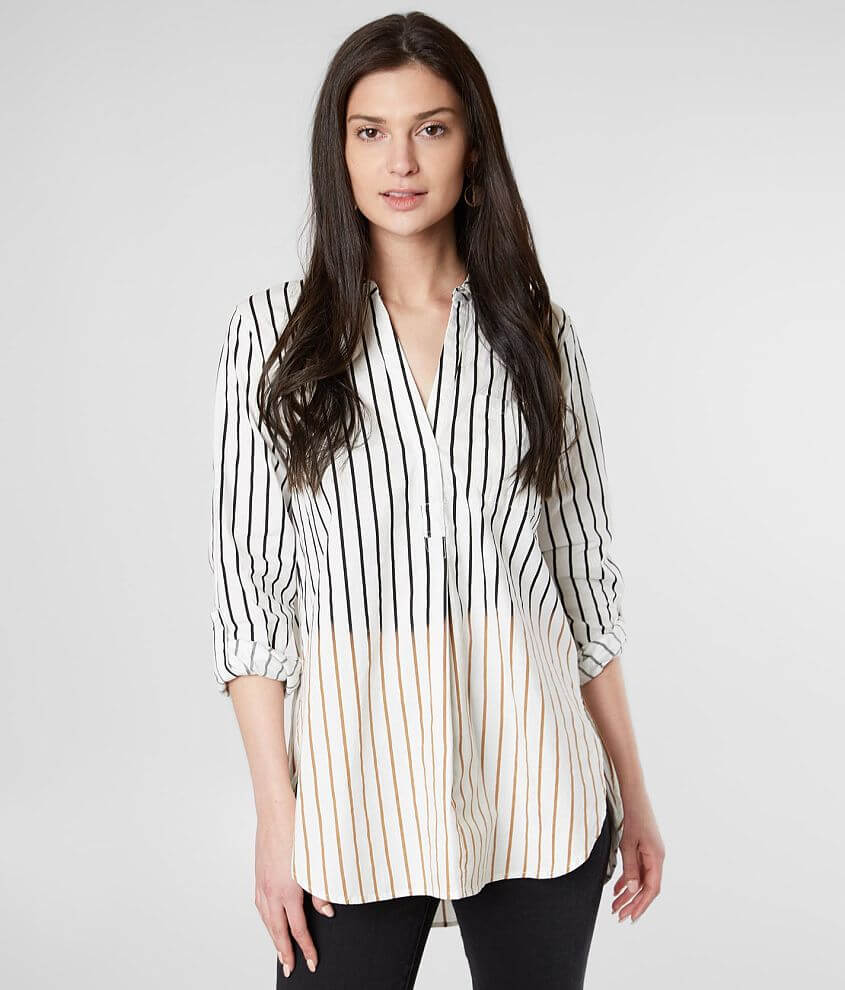 mystree Striped Ombre Tunic Top front view