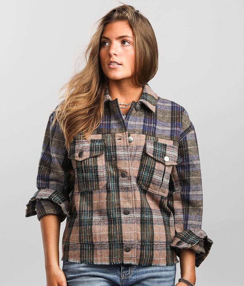 Checkered store trucker jacket