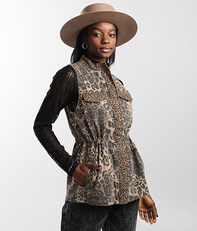 mystree Washed Leopard Print Vest FULL_RIGHT_SIDE