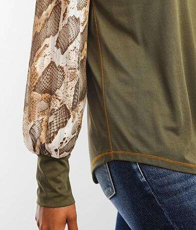 mystree Pieced Snake Print Top MISC_DETAIL_1