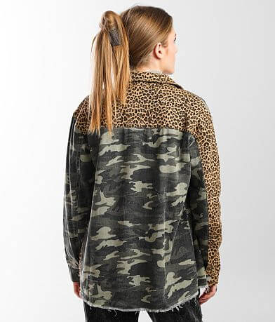 mystree Mixed Print Denim Jacket BACK