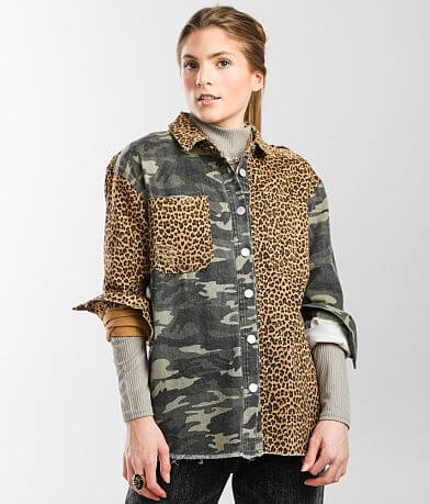 mystree Mixed Print Denim Jacket FULL_RIGHT_SIDE