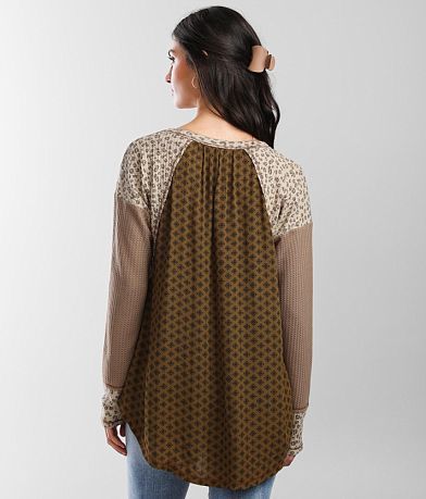 mystree Mixed Print Top BACK