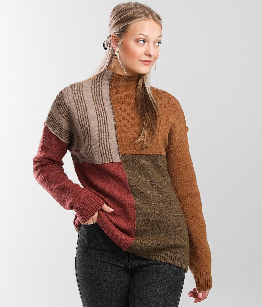 mystree Mock Neck Sweater front view