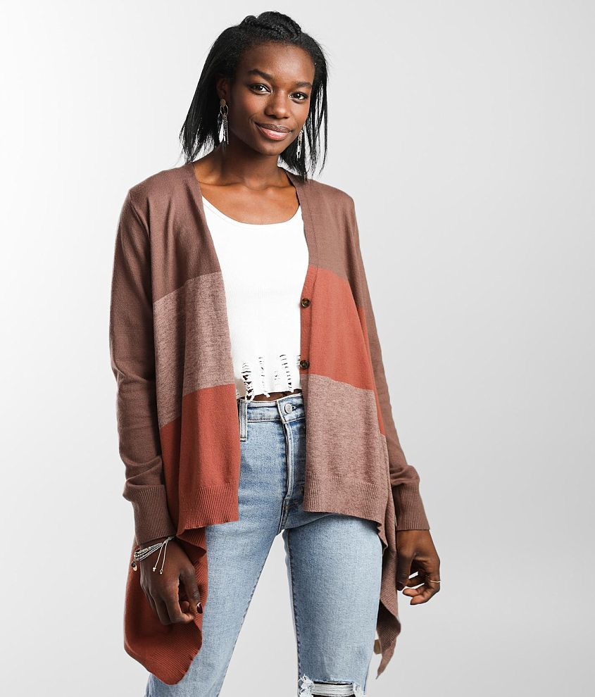 Color block cardigan on sale sweater