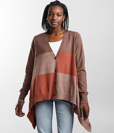 mystree Color Block Cardigan Sweater FULL_LEFT_SIDE