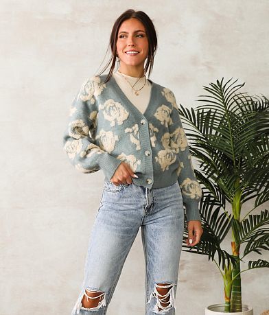 mystree Floral Cardigan Sweater FULL_RIGHT_SIDE
