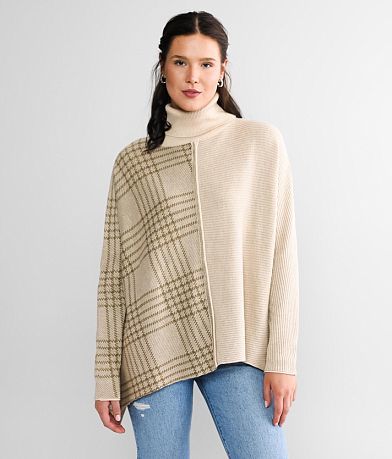 mystree Pieced Turtleneck Sweater front view