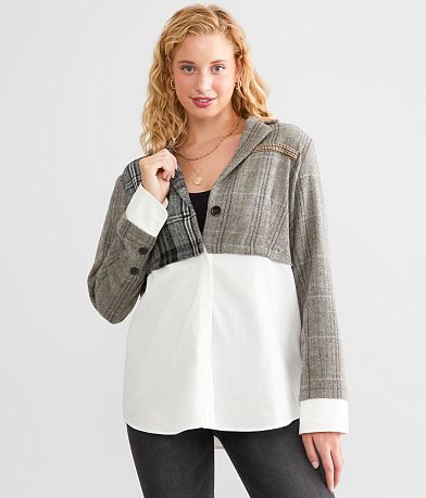 mystree Mixed Print Blazer FULL_LEFT_SIDE