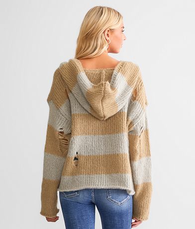 mystree Open Weave Hooded Sweater BACK
