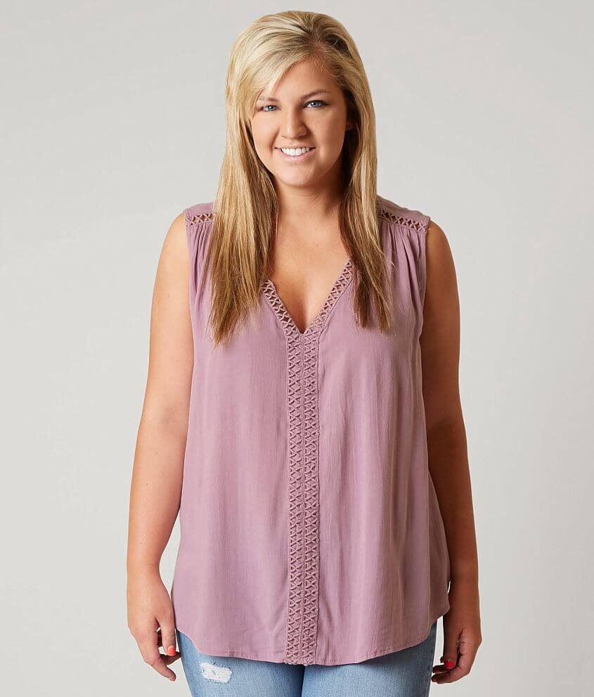 Daytrip Crochet Tank Top - Plus Size Only front view