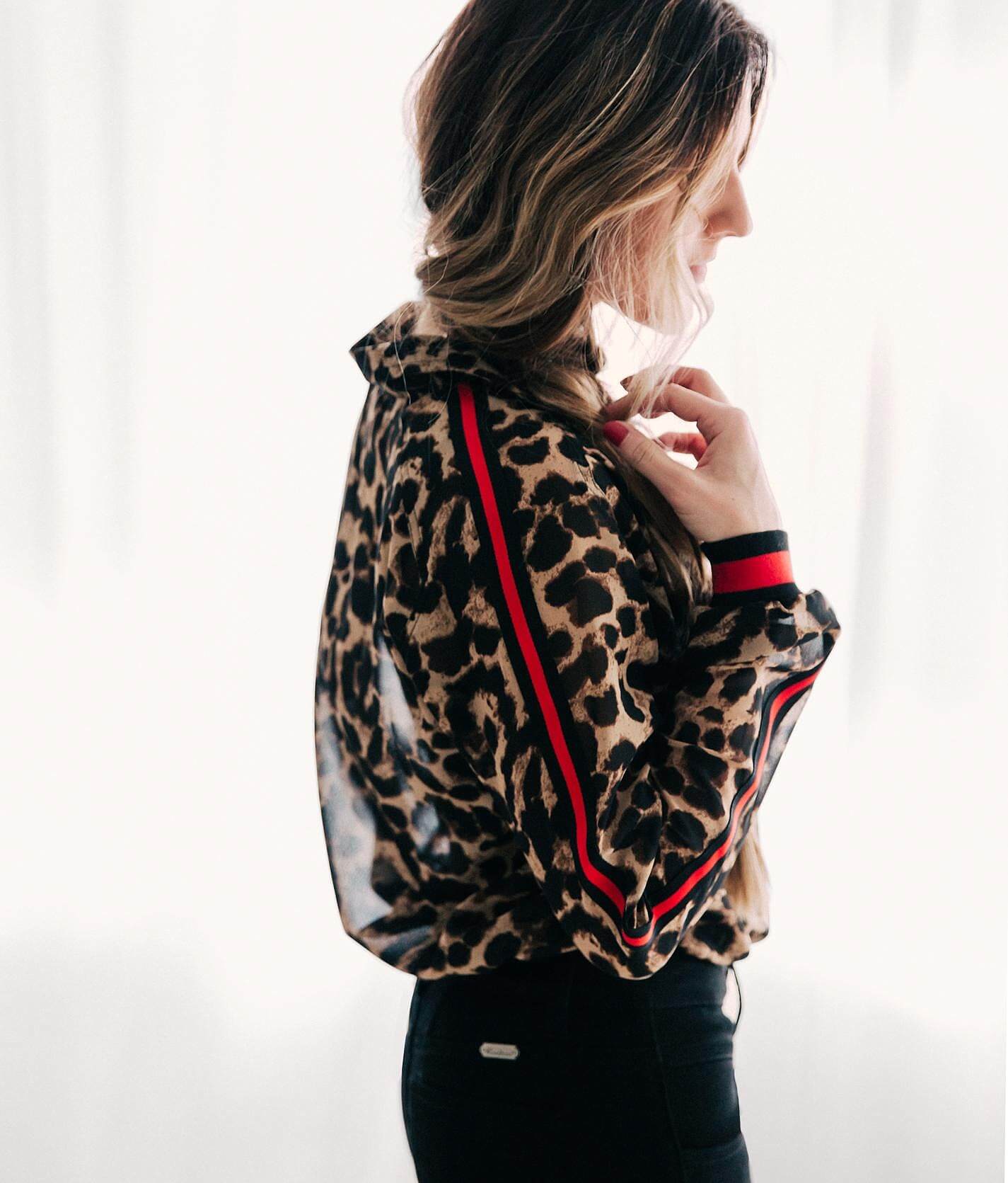 Willow \u0026 Root Cheetah Chiffon Blouse 