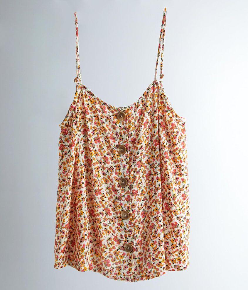 Daytrip Crinkle Floral Tank Top front view