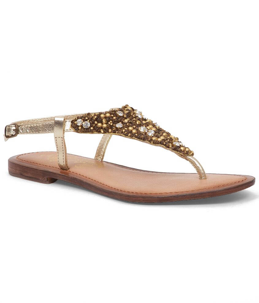 Naughty Monkey Goldie Locks Sandal - Women's Shoes in Gold | Buckle