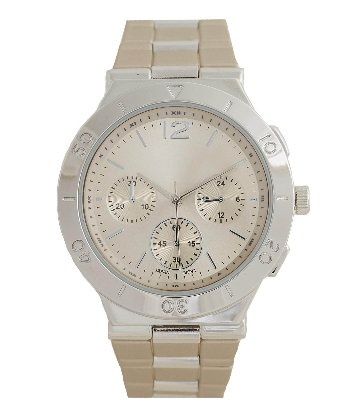 BKE Circle Watch Women s Watches in Cream Silver Champagne Buckle