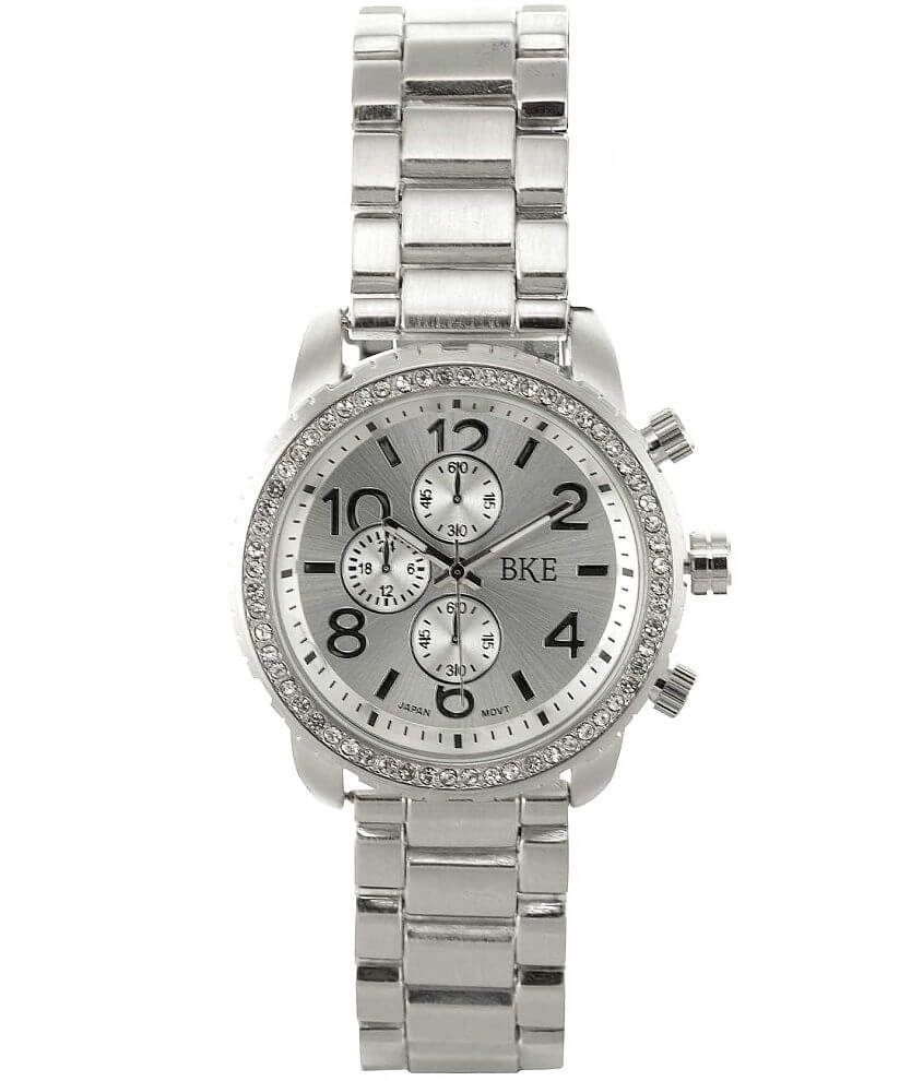 BKE Rhinestone Watch Women s Watches in Brushed Silver Buckle