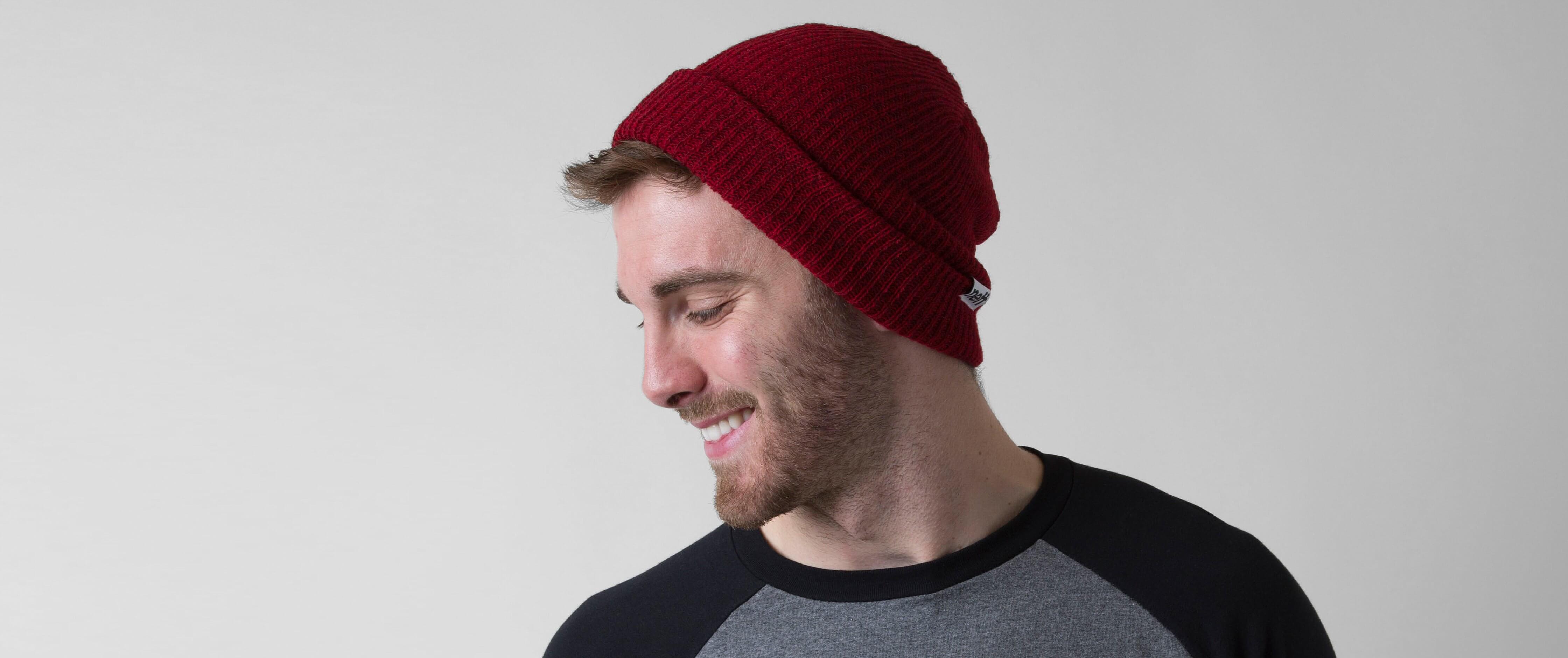 maroon neff beanie