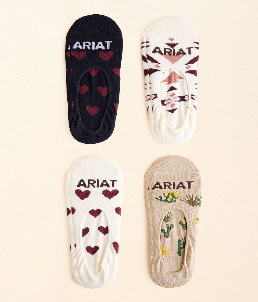 Ariat 4 Pack No Show Socks front view