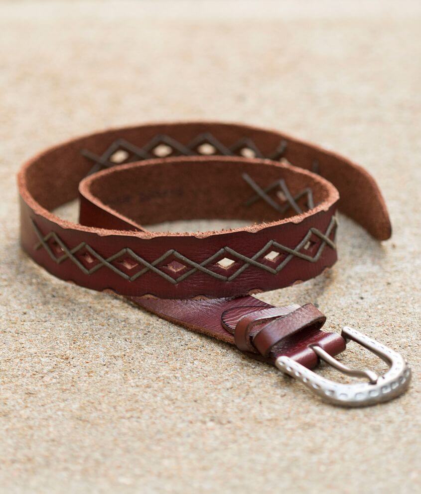 Indie Spirit Designs Embroidered Leather Belt front view