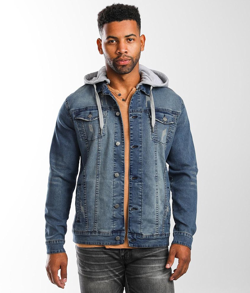 Blue jean sale hoodie jacket men's