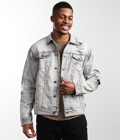 Mens gray 2024 jean jacket