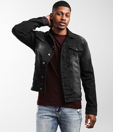 Men's black hot sale jean jacket