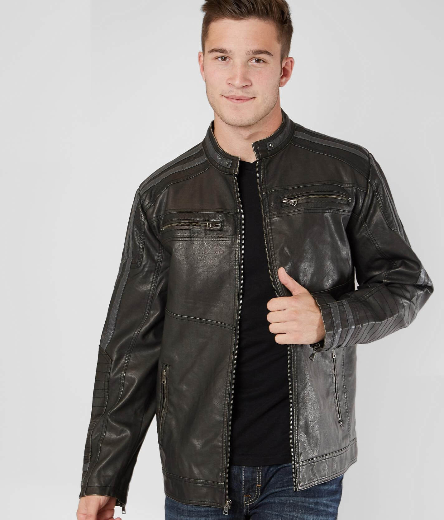xray jeans white leather jacket