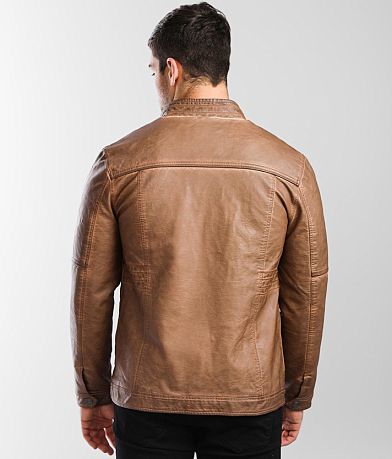 Buckle Black Faux Leather Jacket BACK
