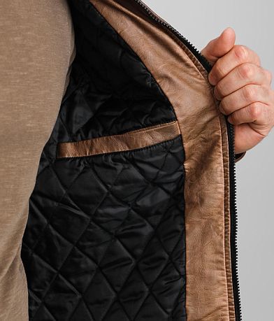 Buckle Black Faux Leather Jacket MISC_DETAIL_2