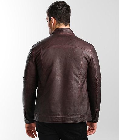 Buckle Black Faux Leather Jacket BACK
