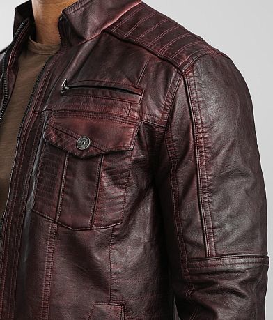 Buckle Black Faux Leather Jacket MISC_DETAIL_1