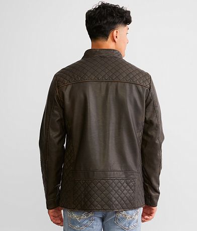 Buckle Black Washed Pleather Jacket BACK