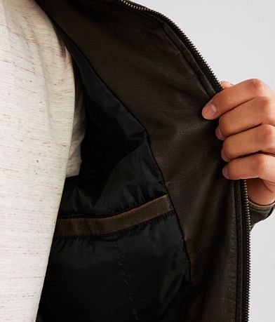 Buckle Black Washed Pleather Jacket MISC_DETAIL_2