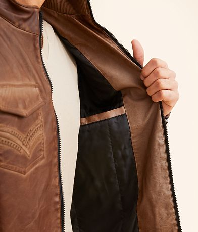 Buckle Black Distressed Faux Leather Jacket MISC_DETAIL_2