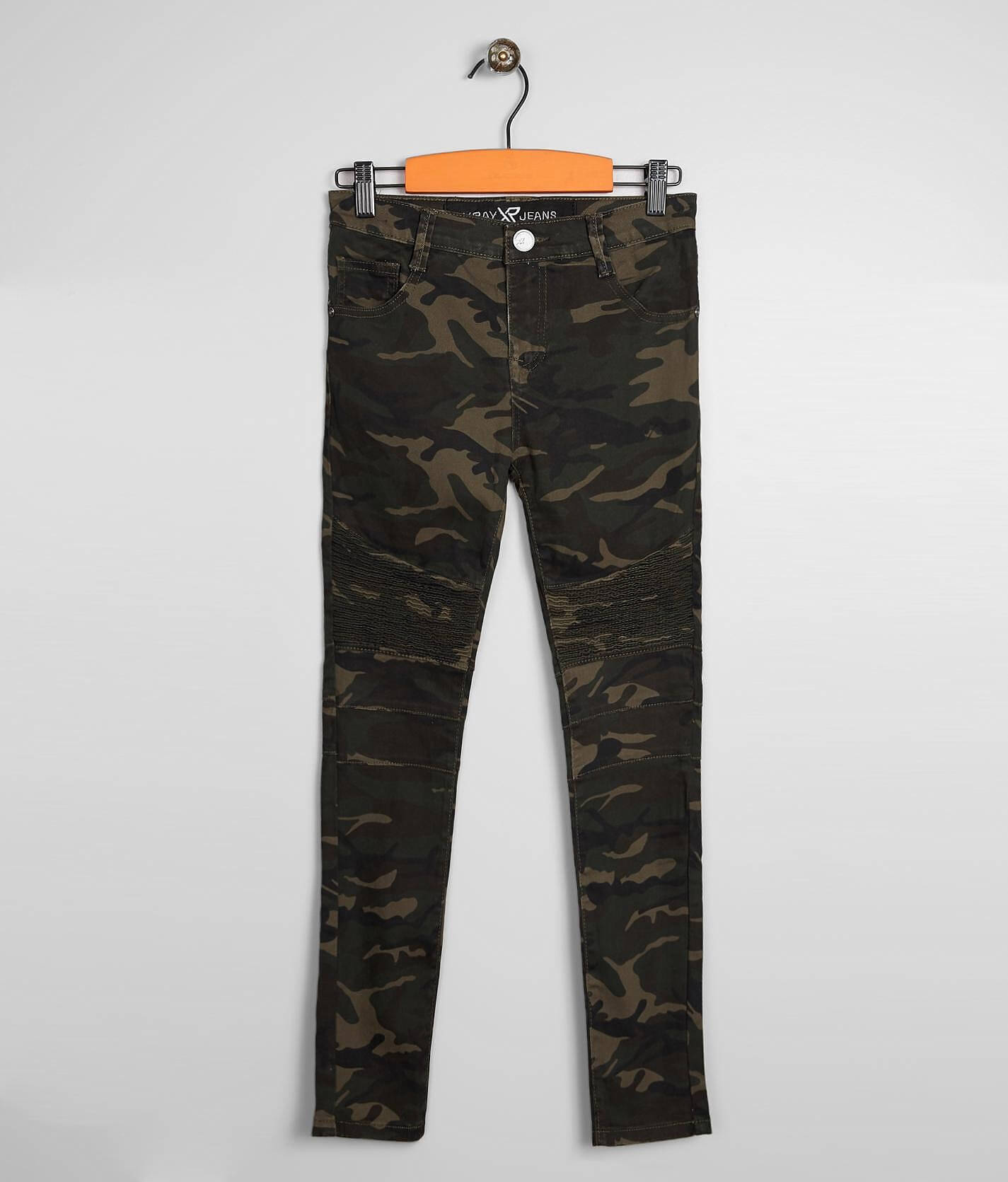 camo moto jeans