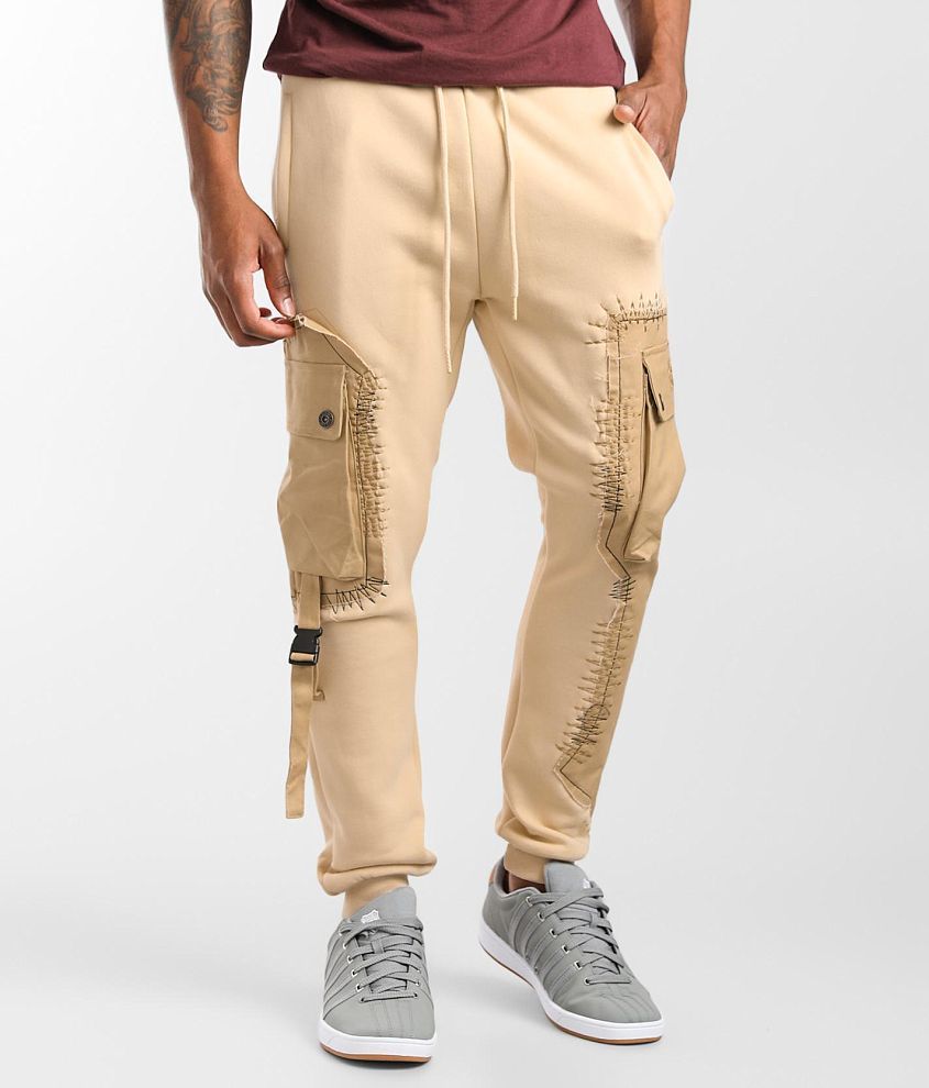 Smoke Rise Cargo Jogger Sweatpant Men s Pants in Lt Khaki Buckle